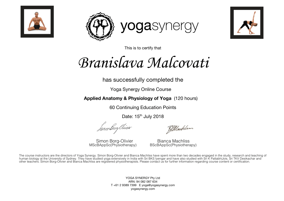 Branislava Malcovati- AP certificate