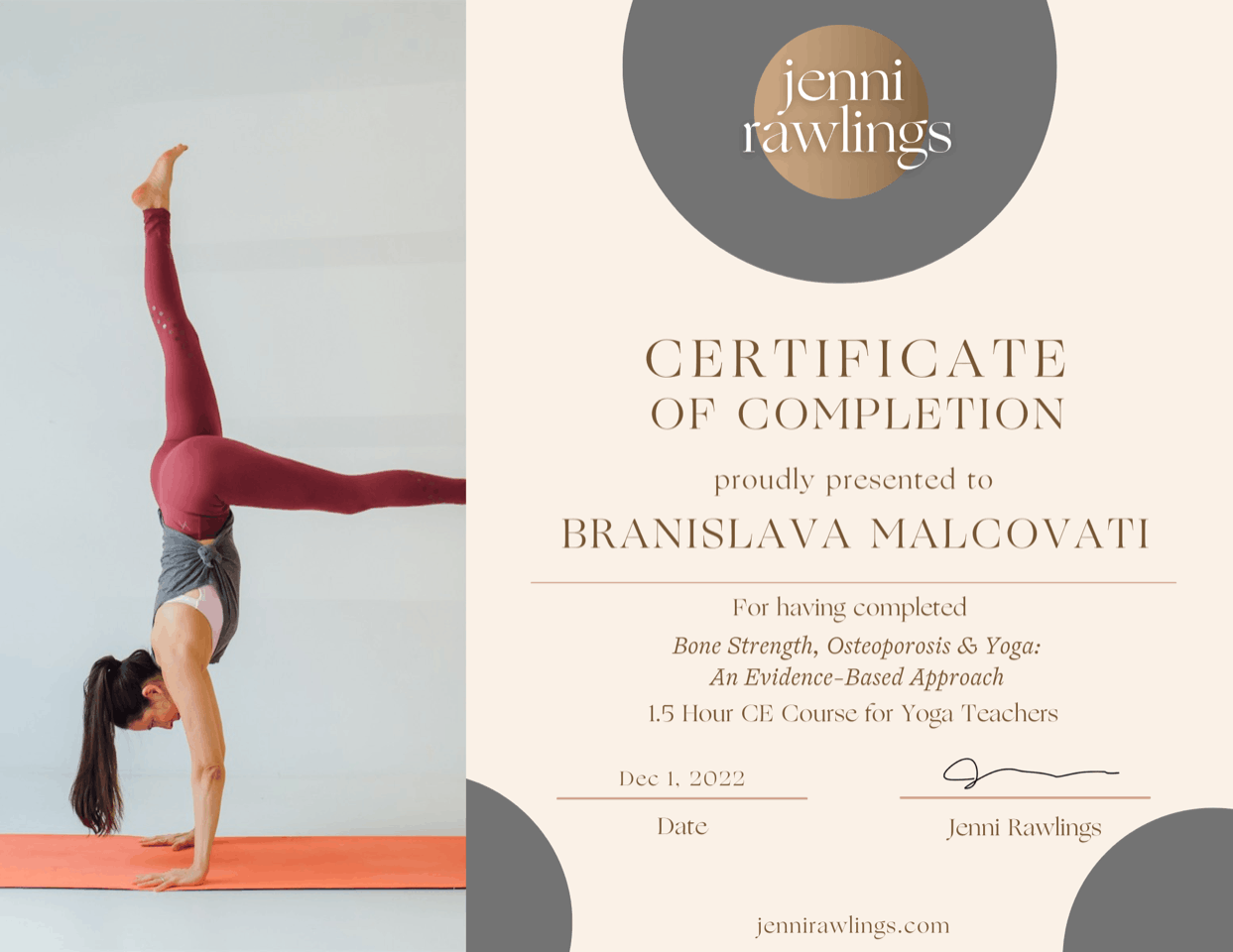 Certificate bones JR