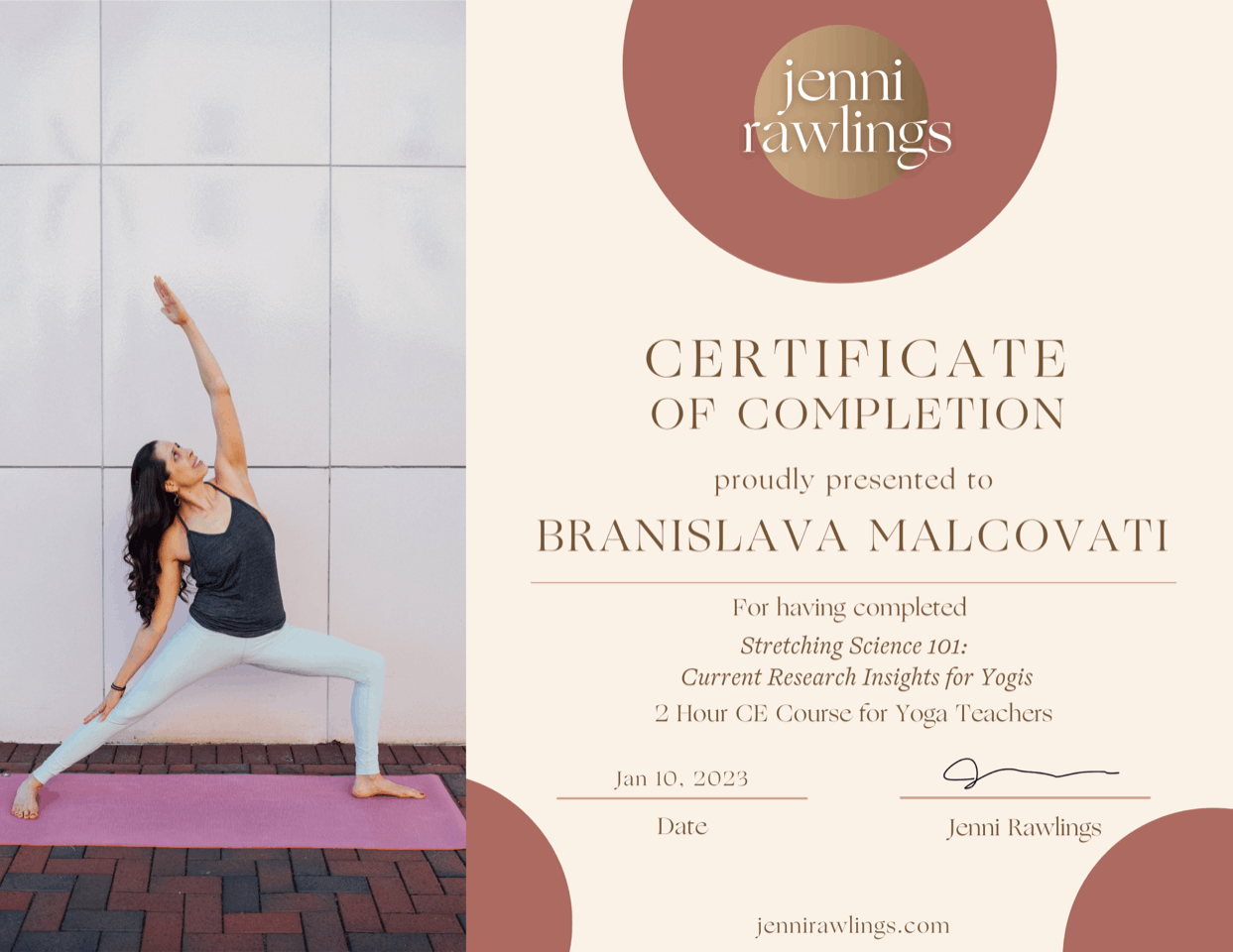 Certificate stretching JR